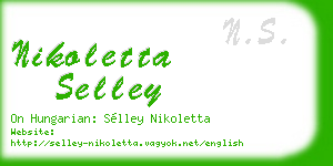 nikoletta selley business card